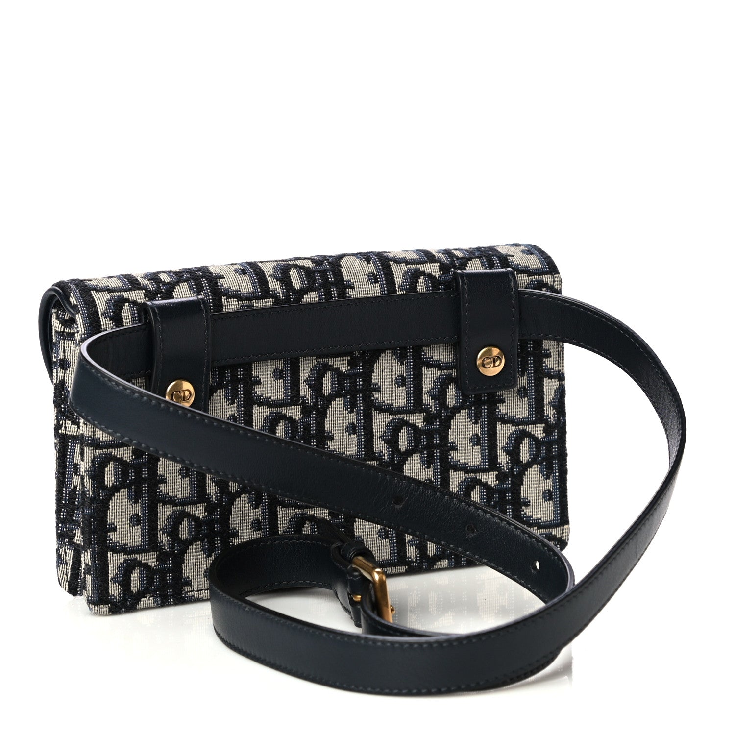 Christian Dior Oblique Saddle Belt Bag Blue 2 of 5