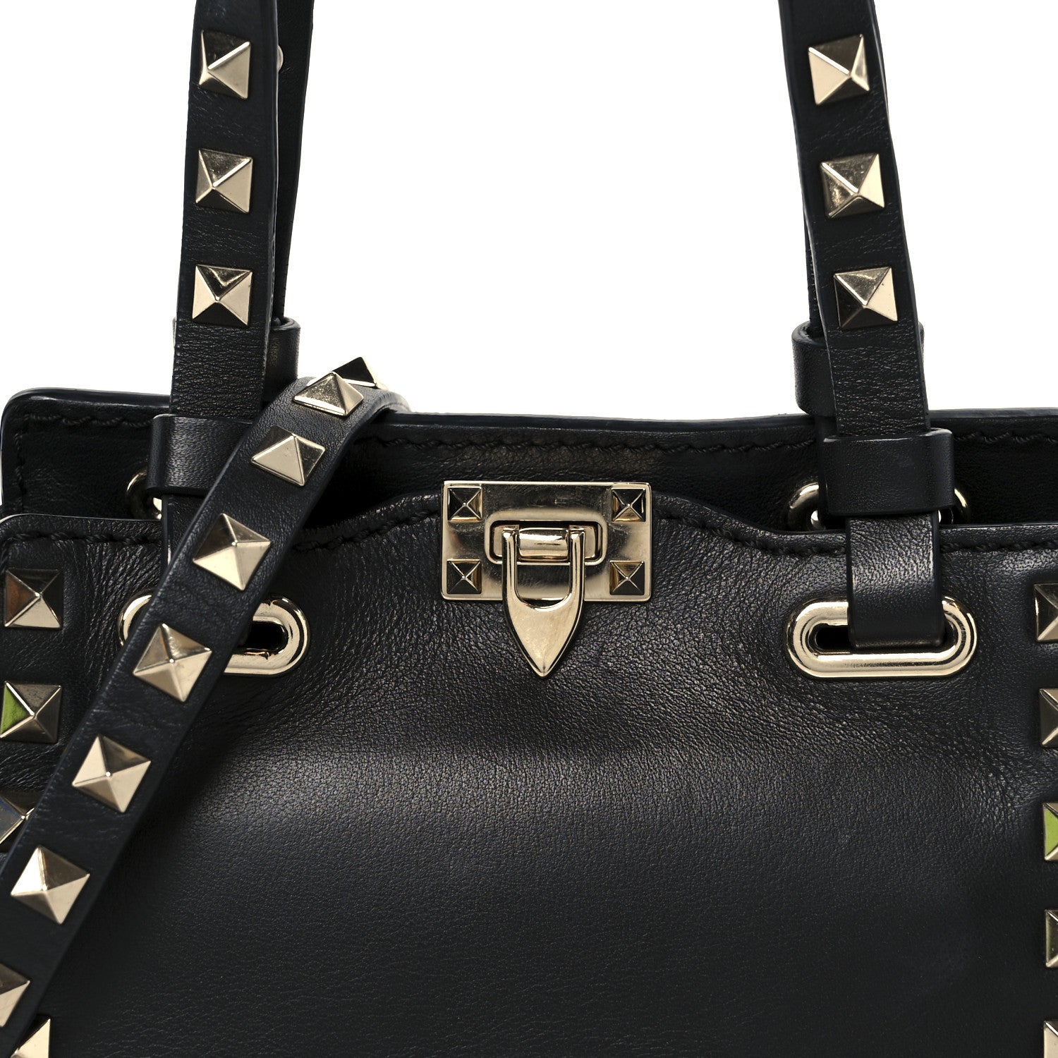 Valentino Garavani Vitello Micro Rockstud Tote Black 8 of 10