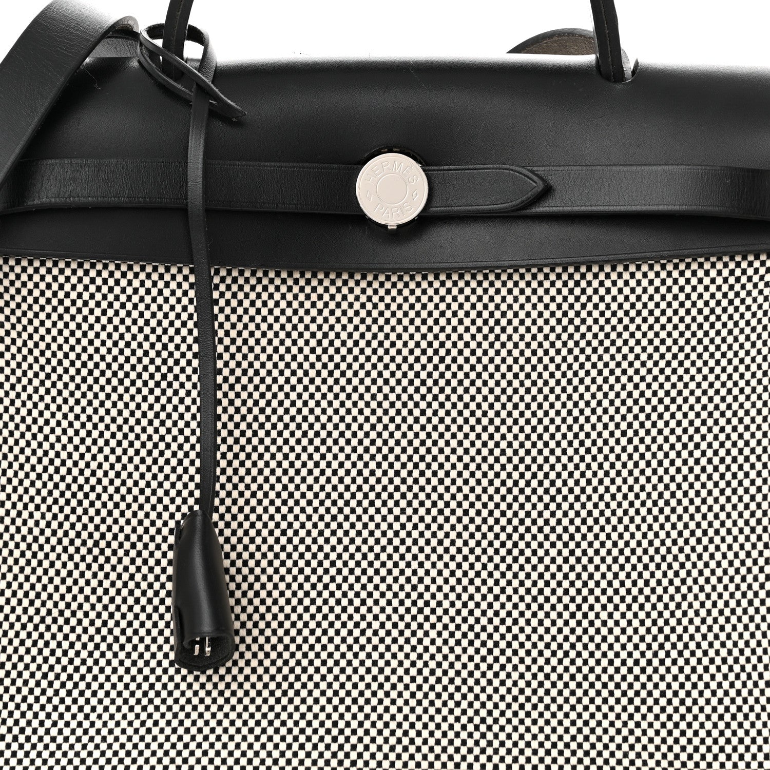 Hermes Vache Hunter Criss Viking Herbag Zip Retourne 31 PM Ecru Black 9 of 13