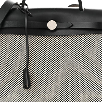 Hermes Vache Hunter Criss Viking Herbag Zip Retourne 31 PM Ecru Black 9 of 13