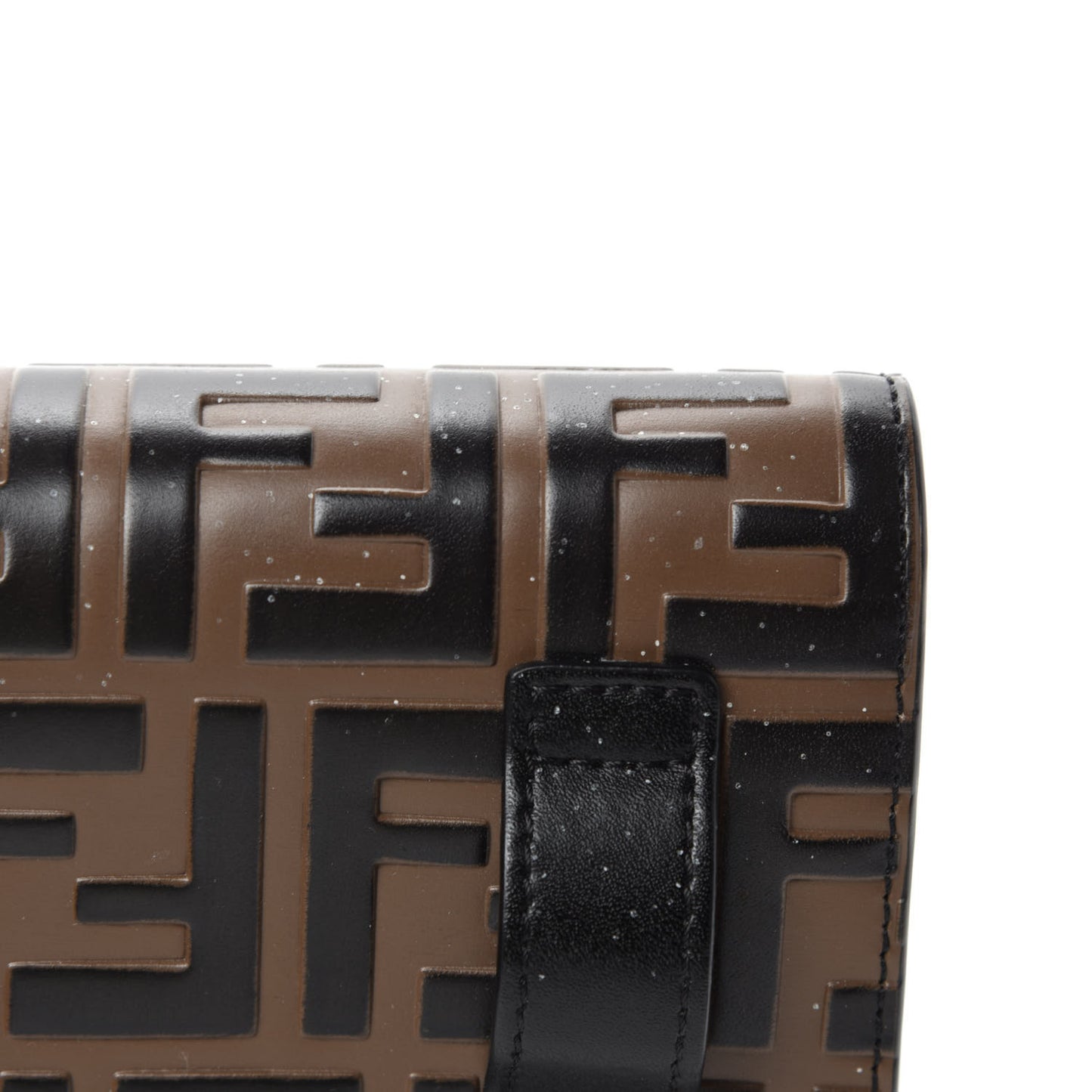 Vitello Liberty F is Fendi Bi-Color FF 1974 Embossed Envelope Belt Bag Maya Black