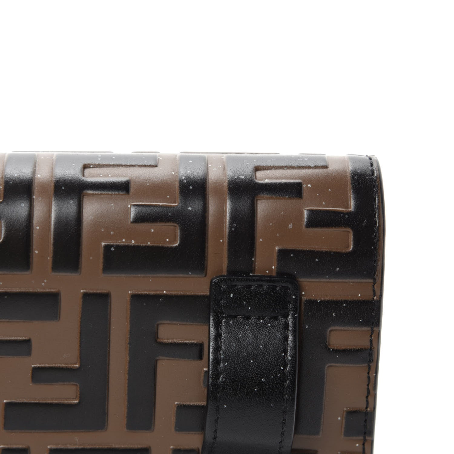 Fendi Vitello Liberty F is Fendi Bi-Color FF 1974 Embossed Envelope Belt Bag Maya Black 8 of 12