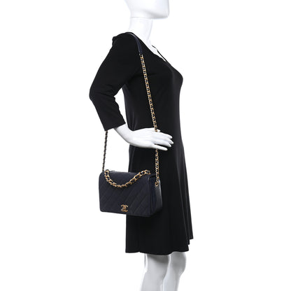 Chanel Caviar Quilted Medium Fashion Therapy Flap Navy Blue 2 of 9