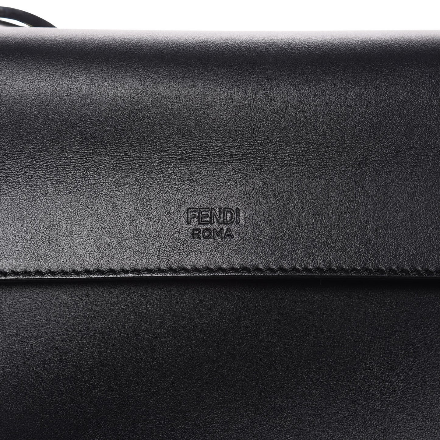 Vitello Century Velvet F is Fendi FF Kan I Shoulder Bag Black Tobacco