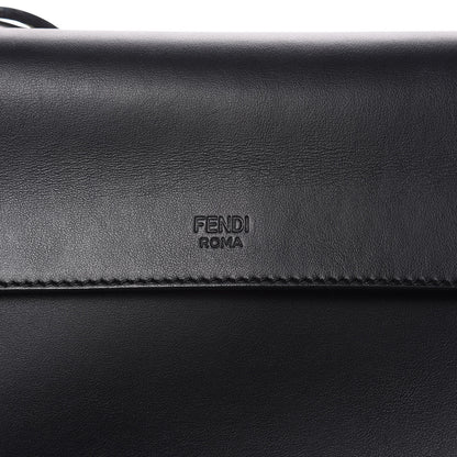 Fendi Vitello Century Velvet F is Fendi FF Kan I Shoulder Bag Black Tobacco 9 of 11