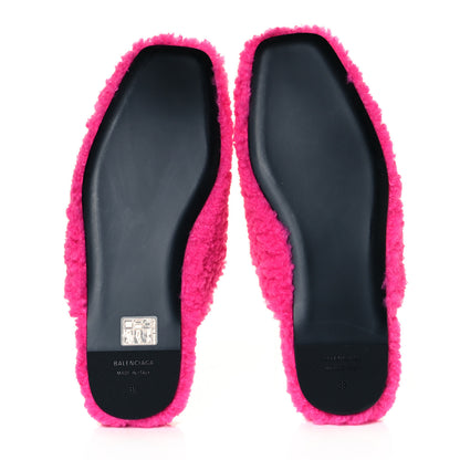 Balenciaga Faux Shearling Cosy BB Mules 39 Pink 5 of 7