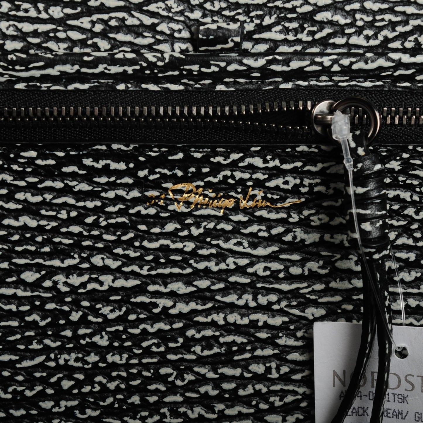 3.1 Textured Calfskin Large Pashli Satchel Black Cream