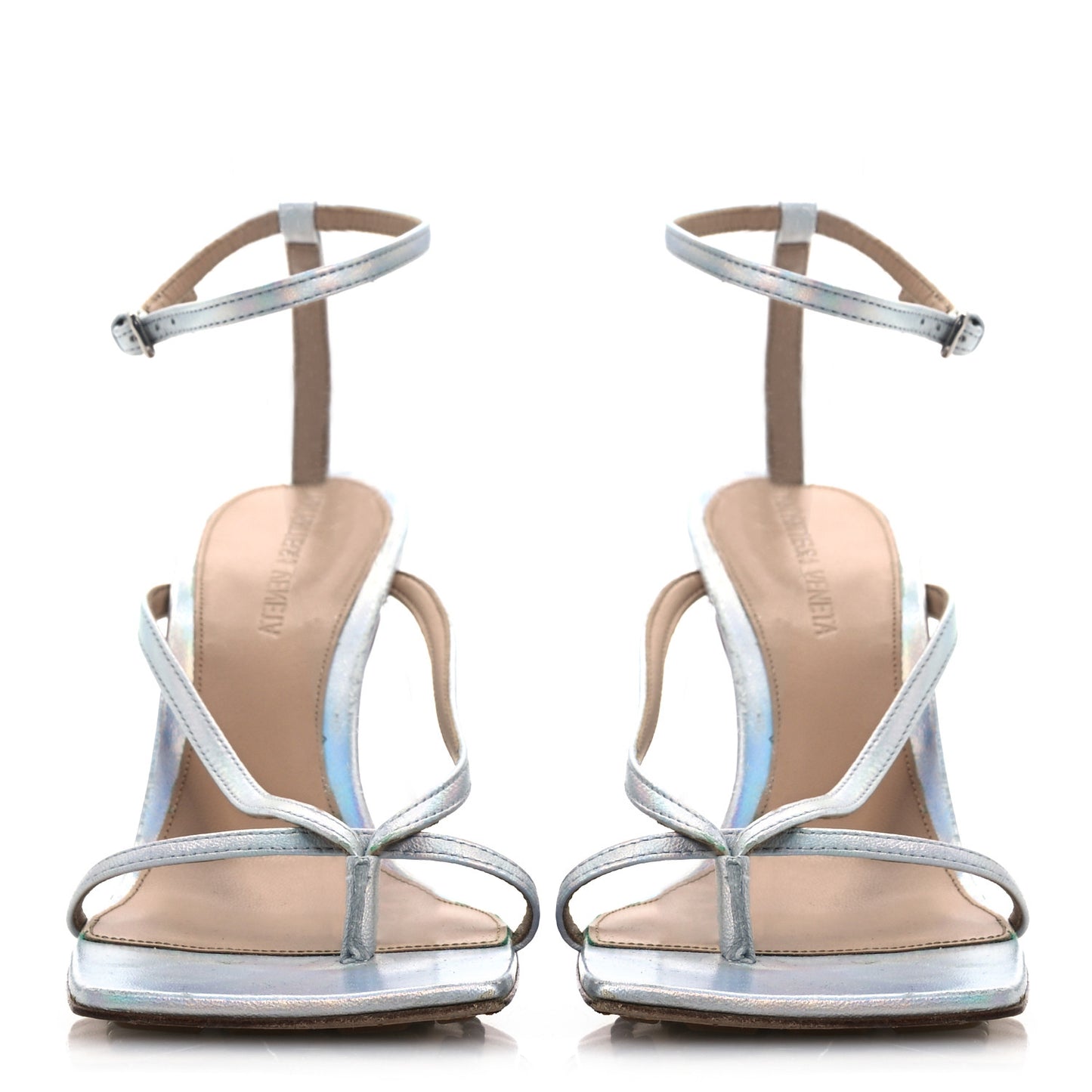 Laser Nappa Stretch Multi Strap 90mm Sandals 39 Moon Drop