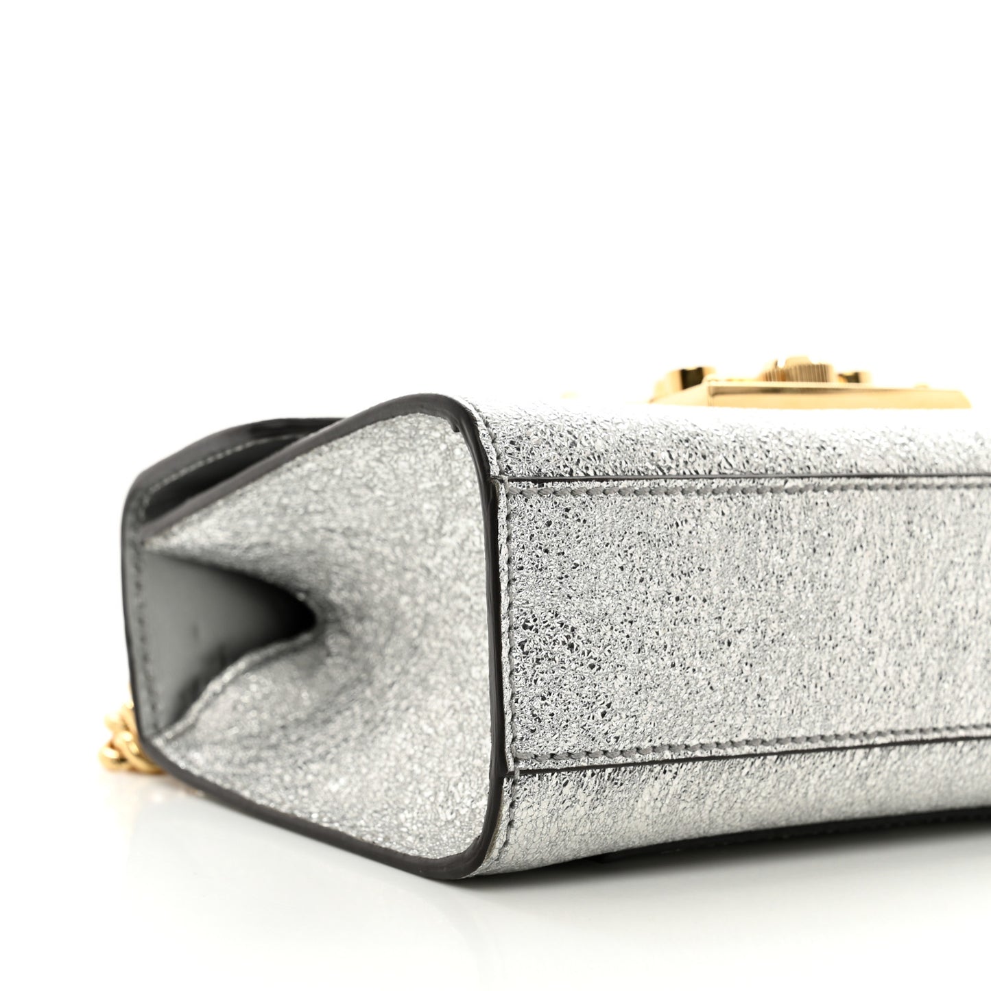 Galassia Small Padlock Shoulder Bag Argento