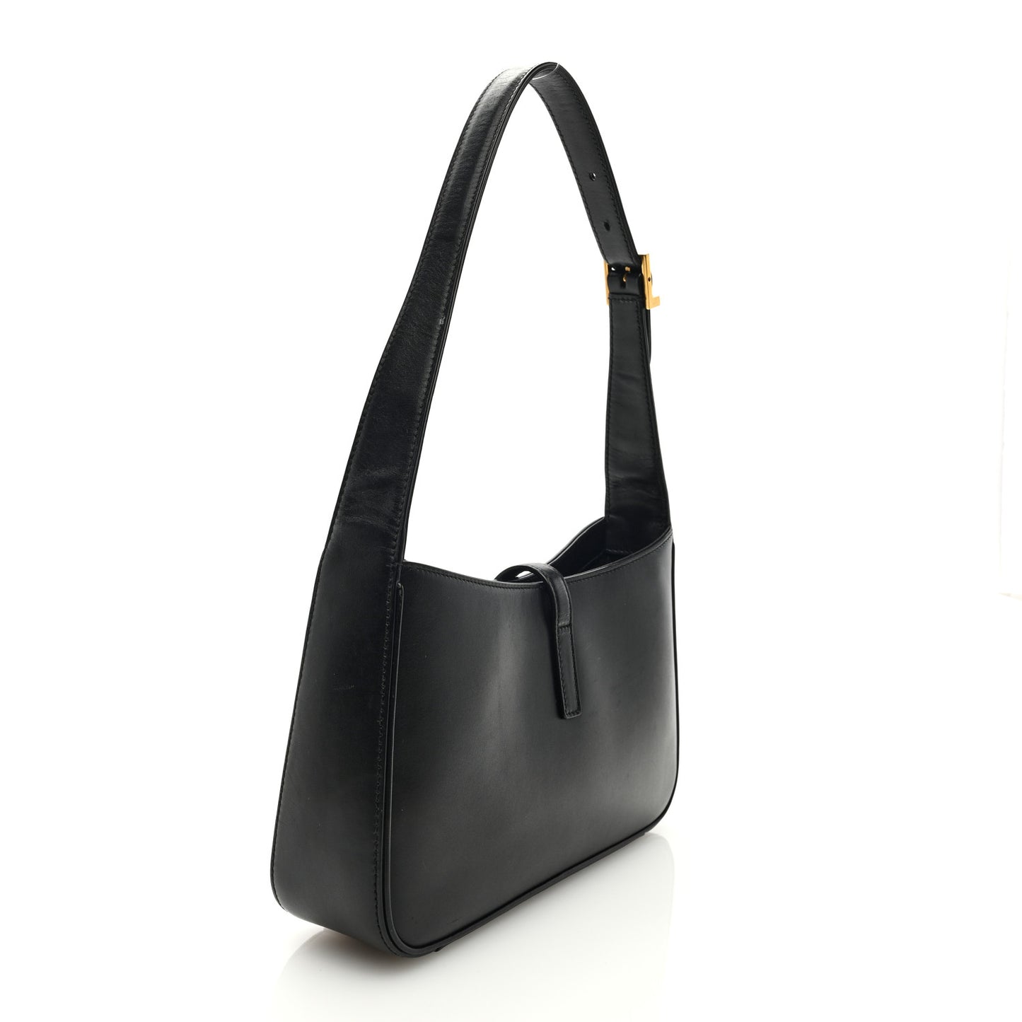 SAINT LAURENT Smooth Calfskin Le 5 A 7 Hobo Black
