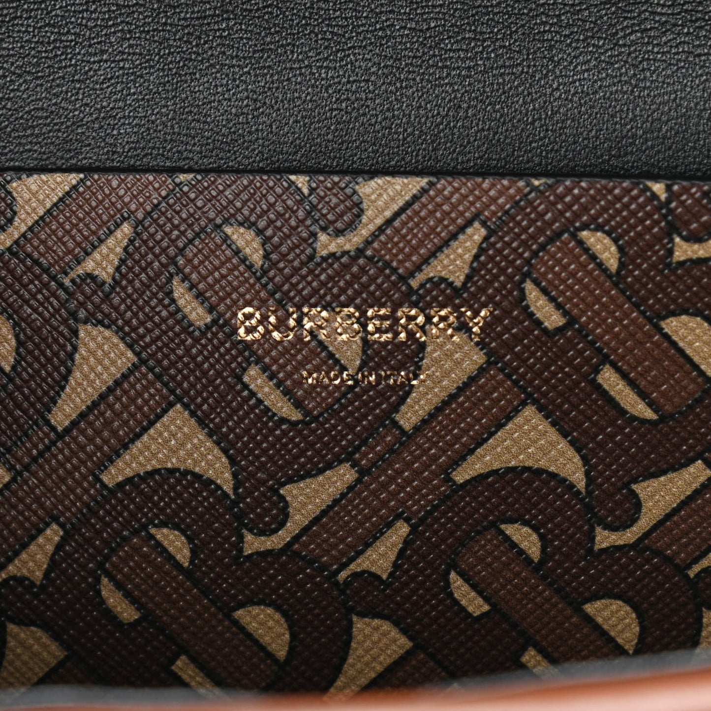 E-Canvas Monogram Stripe Small TB Envelope Clutch Bridle Brown