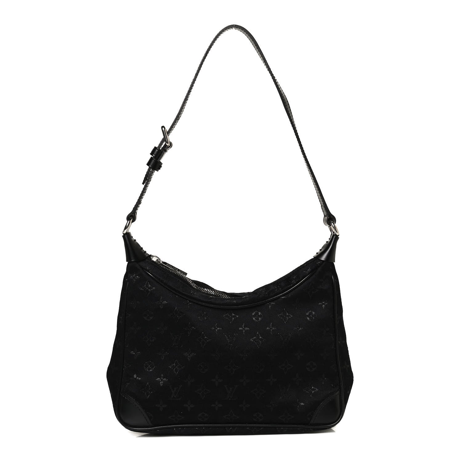Louis Vuitton Satin Monogram Little Boulogne Black 1 of 11