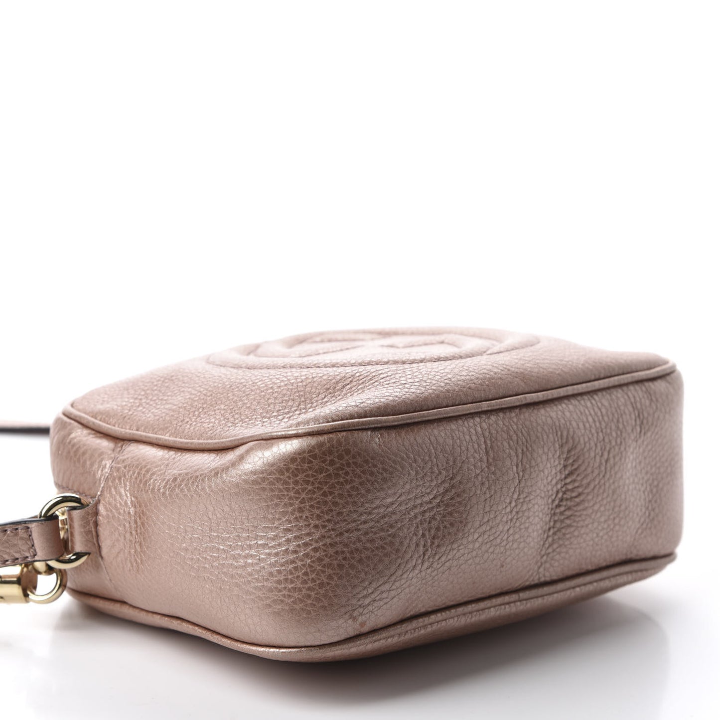 Metallic Pebbled Calfskin Small Soho Disco Bag Pink