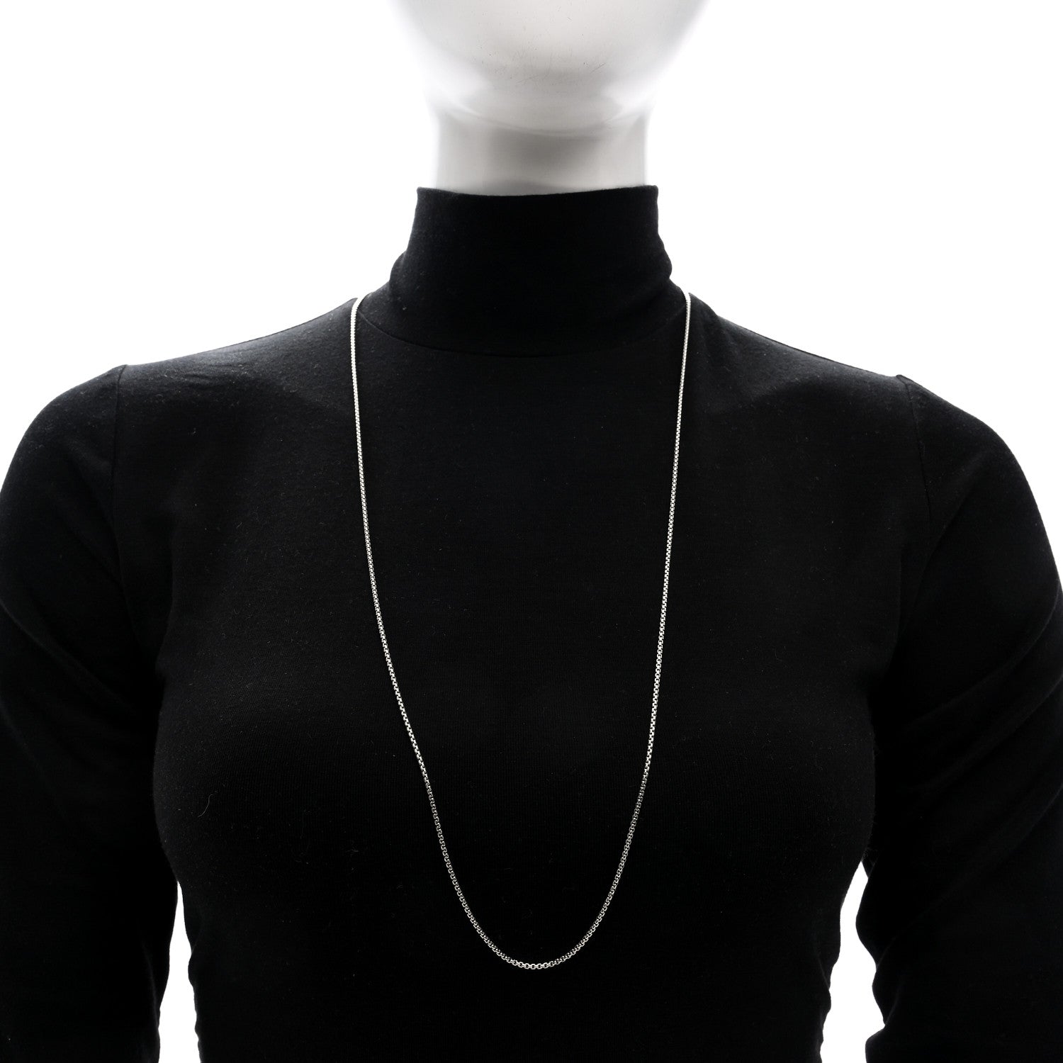 David Yurman Sterling Silver 1.7mm Box Chain Slider Necklace 36" 2 of 5