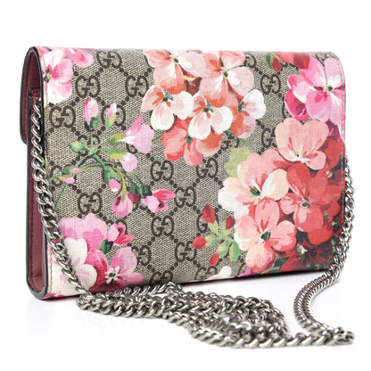 Gucci GG Supreme Monogram Blooms Mini Dionysus Chain Wallet Beige Multicolor Dry Rose 3 of 11