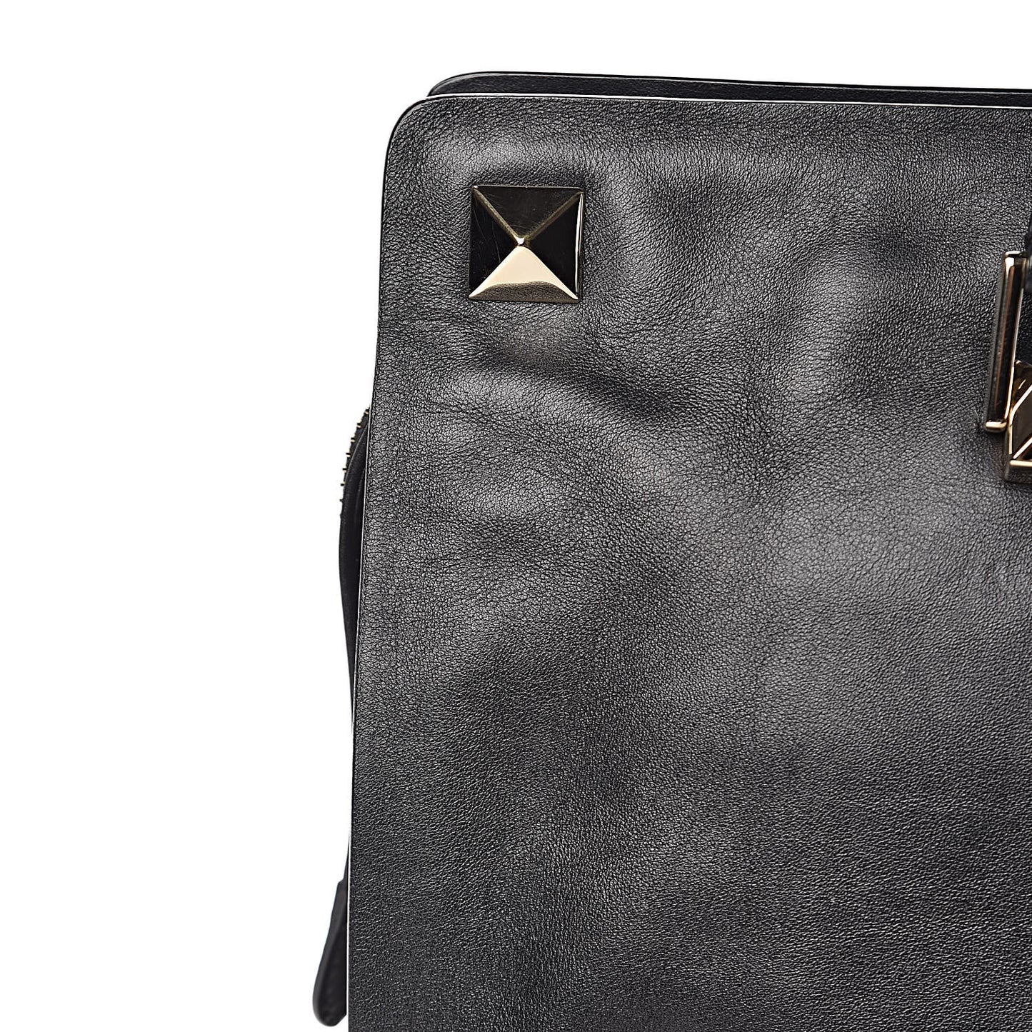 Vitello Macro Rockstud Runway Tote Black
