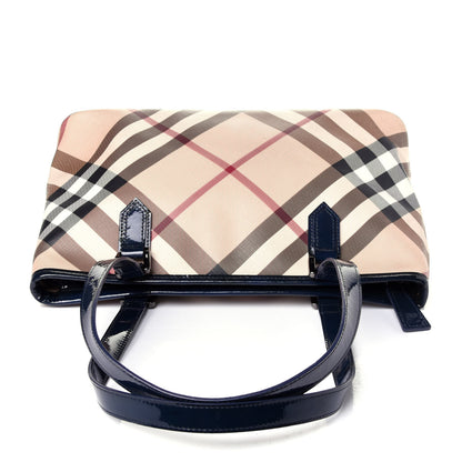 Burberry Nova Check Small Nickie Tote Blue 22 of 23