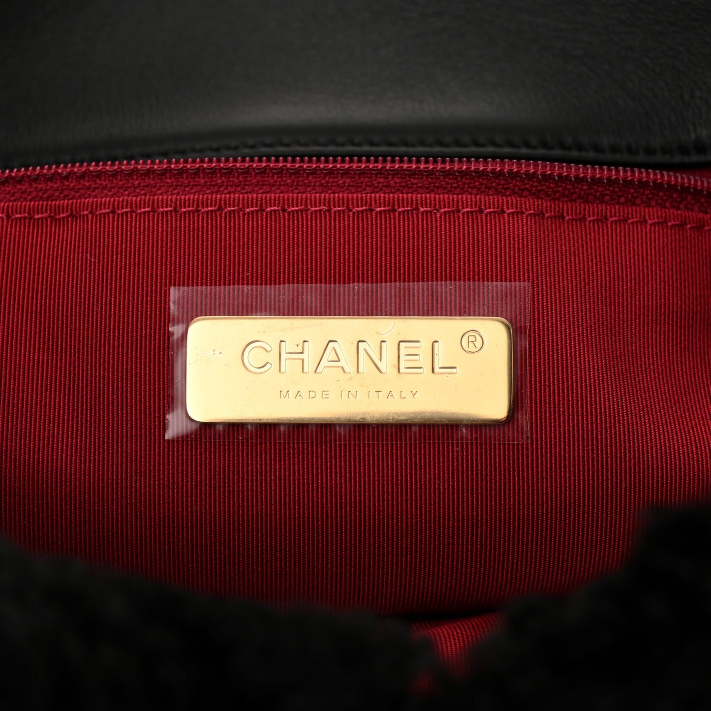 Shearling Sheepskin Large Chanel 19 Flap Black