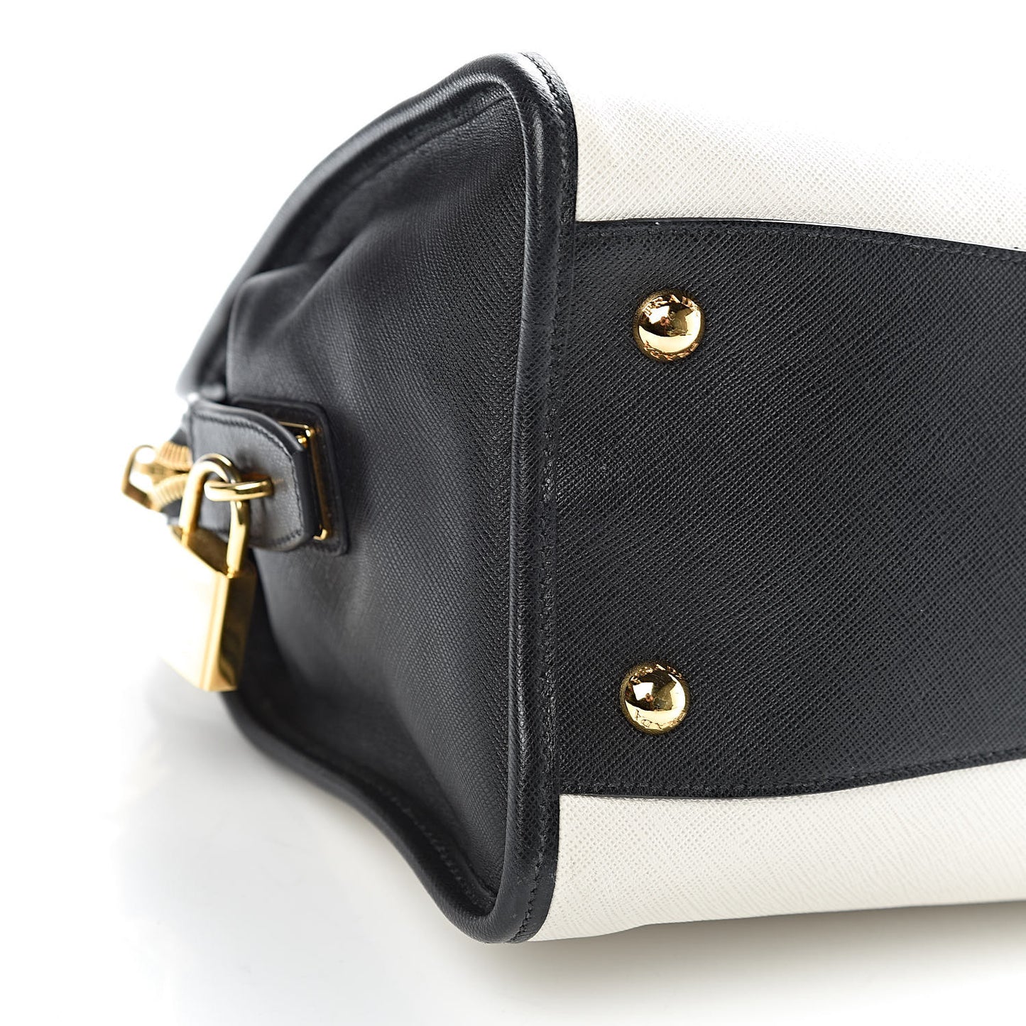 Saffiano Bi-Color Tote Talco Black