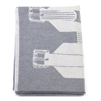 Hermes Wool Les Sangles Blanket Galet 1 of 3