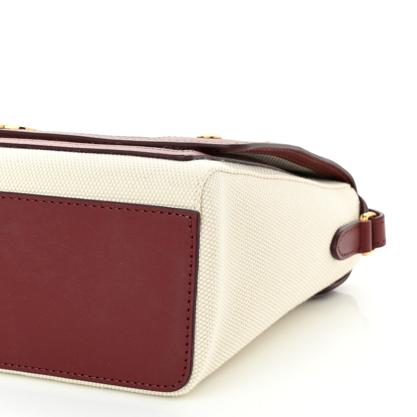 Canvas Horseferry Print Note Crossbody Bag Natural Tan Fiery Red