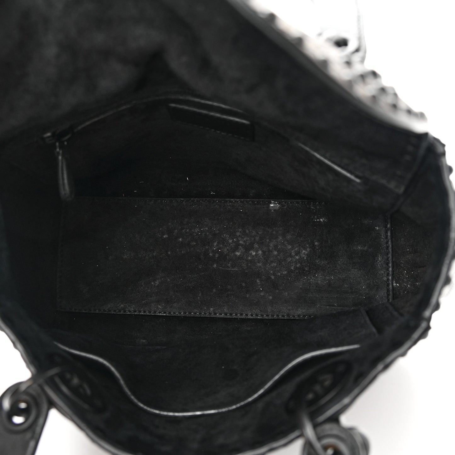 Calfskin Cannage Embossed Studded Medium Supple Lady Dior Black
