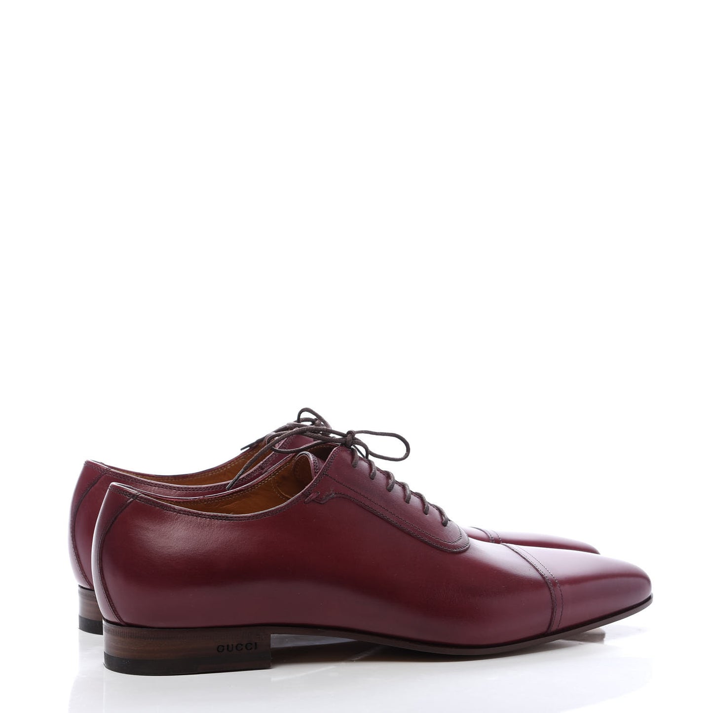 Calfskin Mens Lace Up Captoe Loafers 8 Strong Red