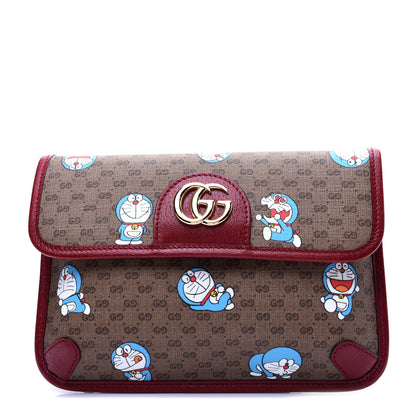 Gucci X DORAEMON Mini Vintage GG Supreme Monogram Web Slim Belt Bag Beige Cherry Red 1 of 14