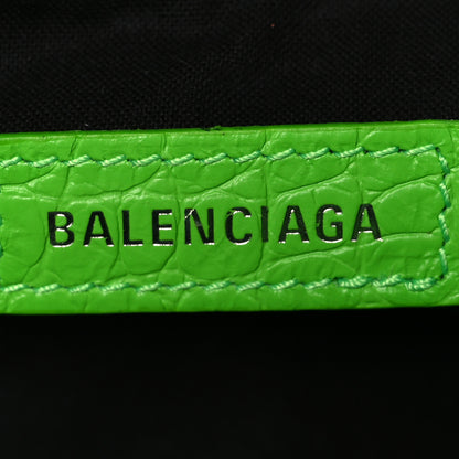 Balenciaga Extra Supple Calfskin Crocodile Embossed Le Cagole Shoulder Bag XS Acid Green 7 of 11