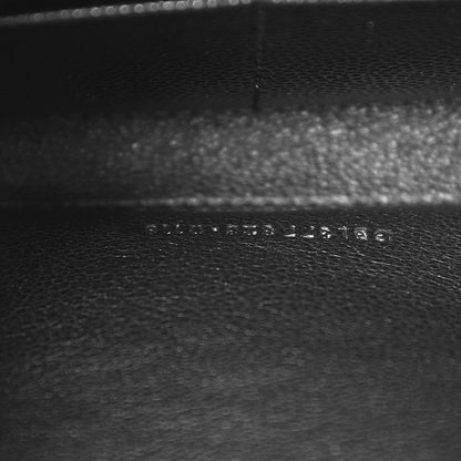 Saint Laurent Grain De Poudre Matelasse Chevron Monogram Chain Wallet Black 7 of 8