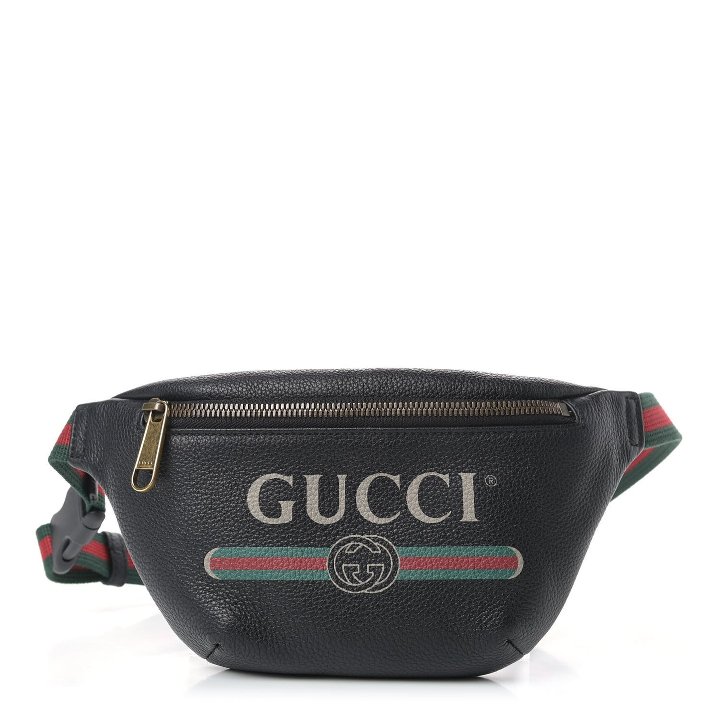 Grained Calfskin Small Logo Belt Bag Black