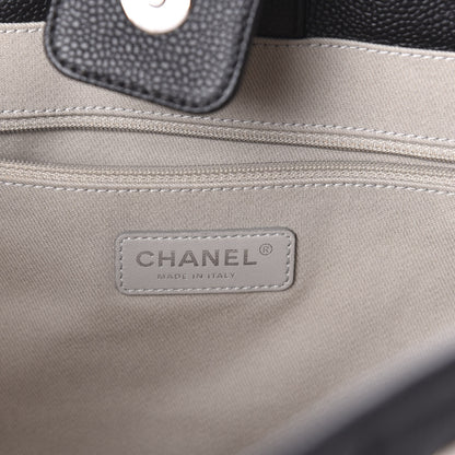 Chanel Glazed Calfskin Small Deauville Tote Black 7 of 10