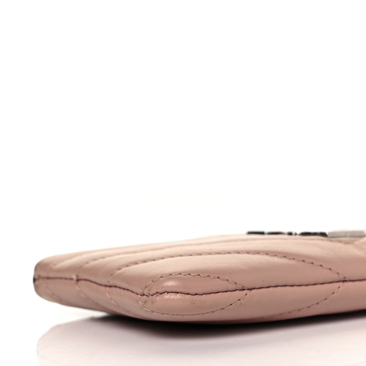 Calfskin Matelasse Monogram Key Pouch Light Taupe