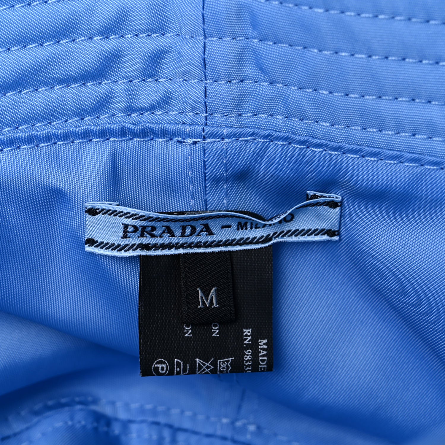 Prada Nylon Reversible Bucket Hat M Blue 7 of 8