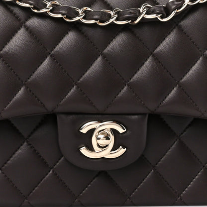 Chanel Lambskin Quilted Medium Double Flap Dark Brown 9 of 11