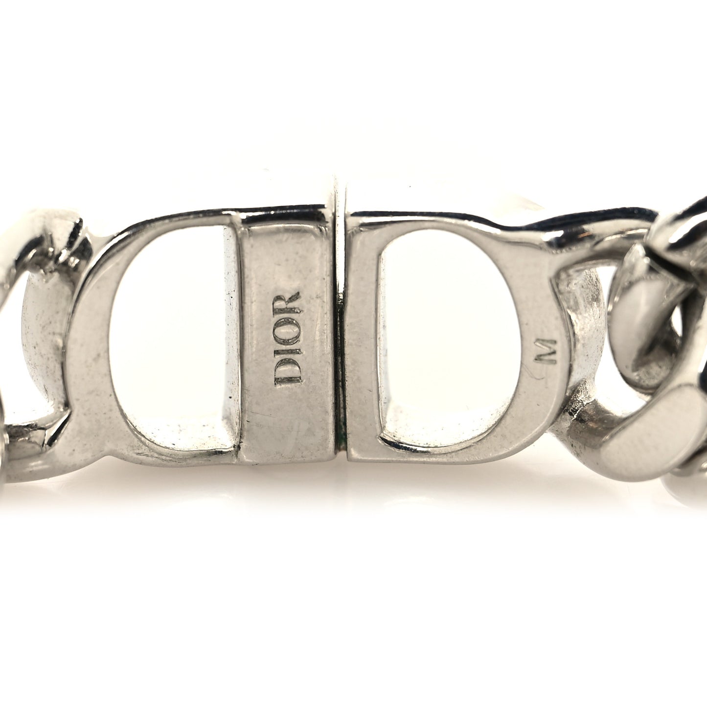 Brass CD Icon Chain Bracelet M Silver