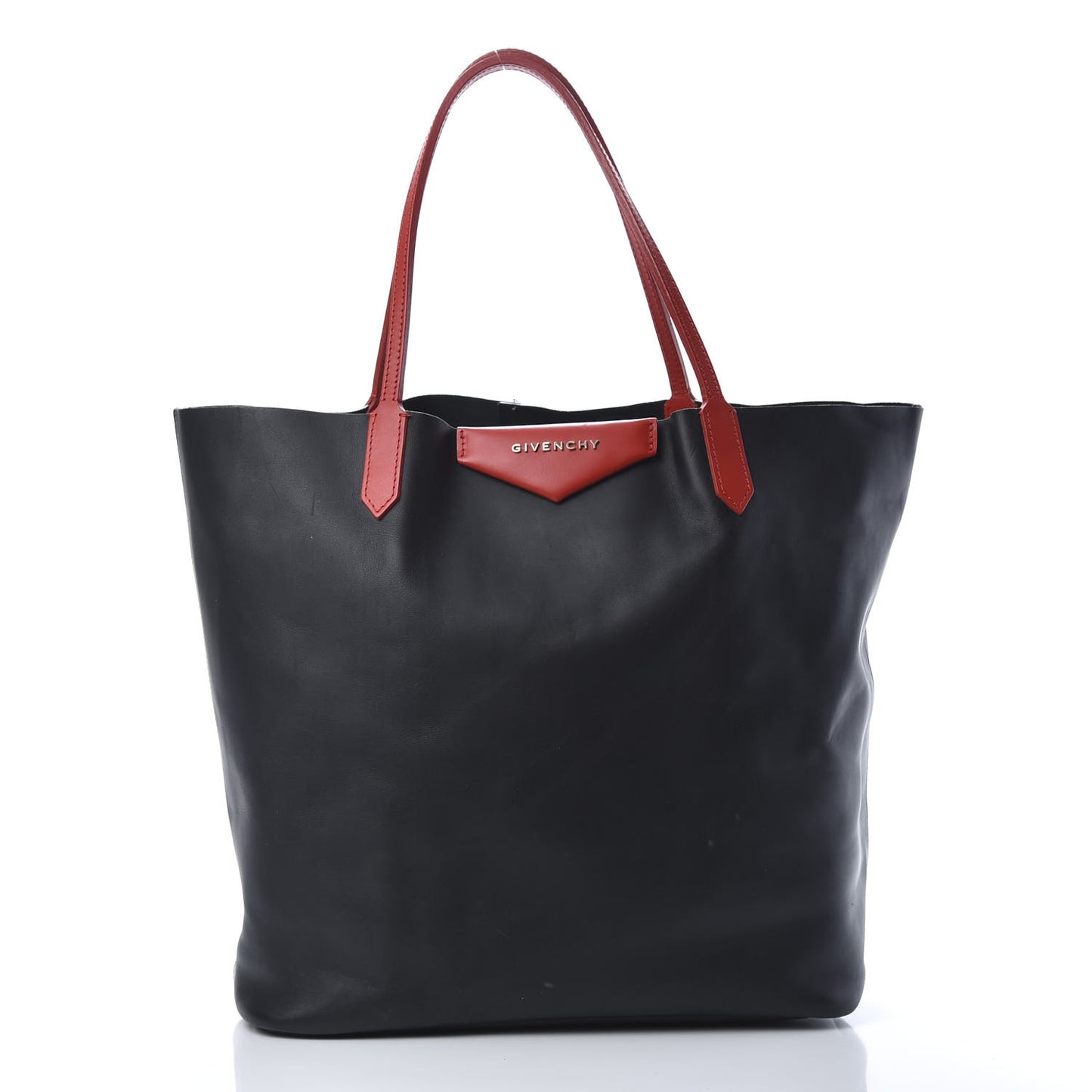 Calfskin Medium Antigona Tote Black Red