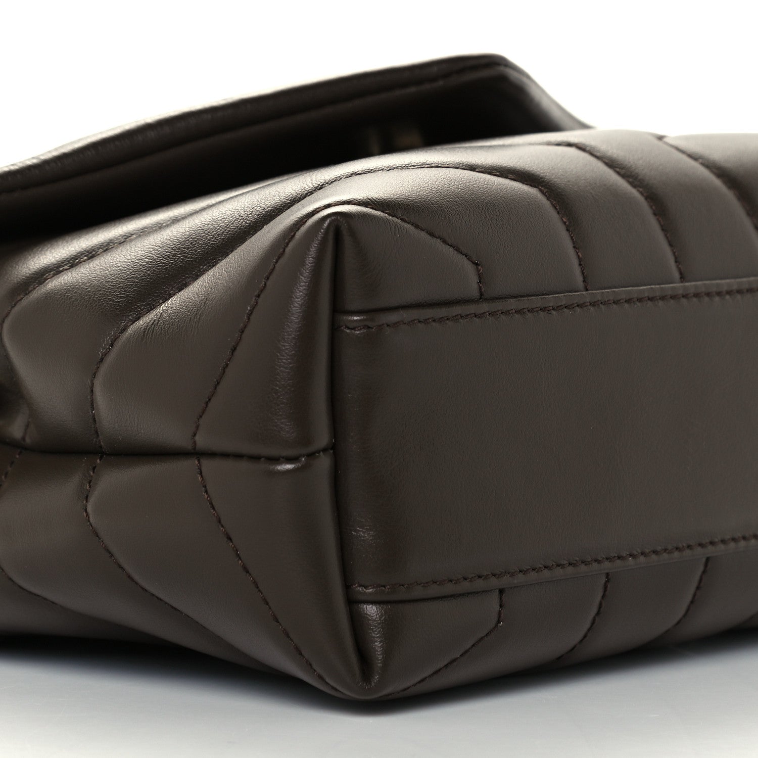 Saint Laurent Calfskin Y Quilted Monogram Toy Loulou Crossbody Bag Earth 9 of 10