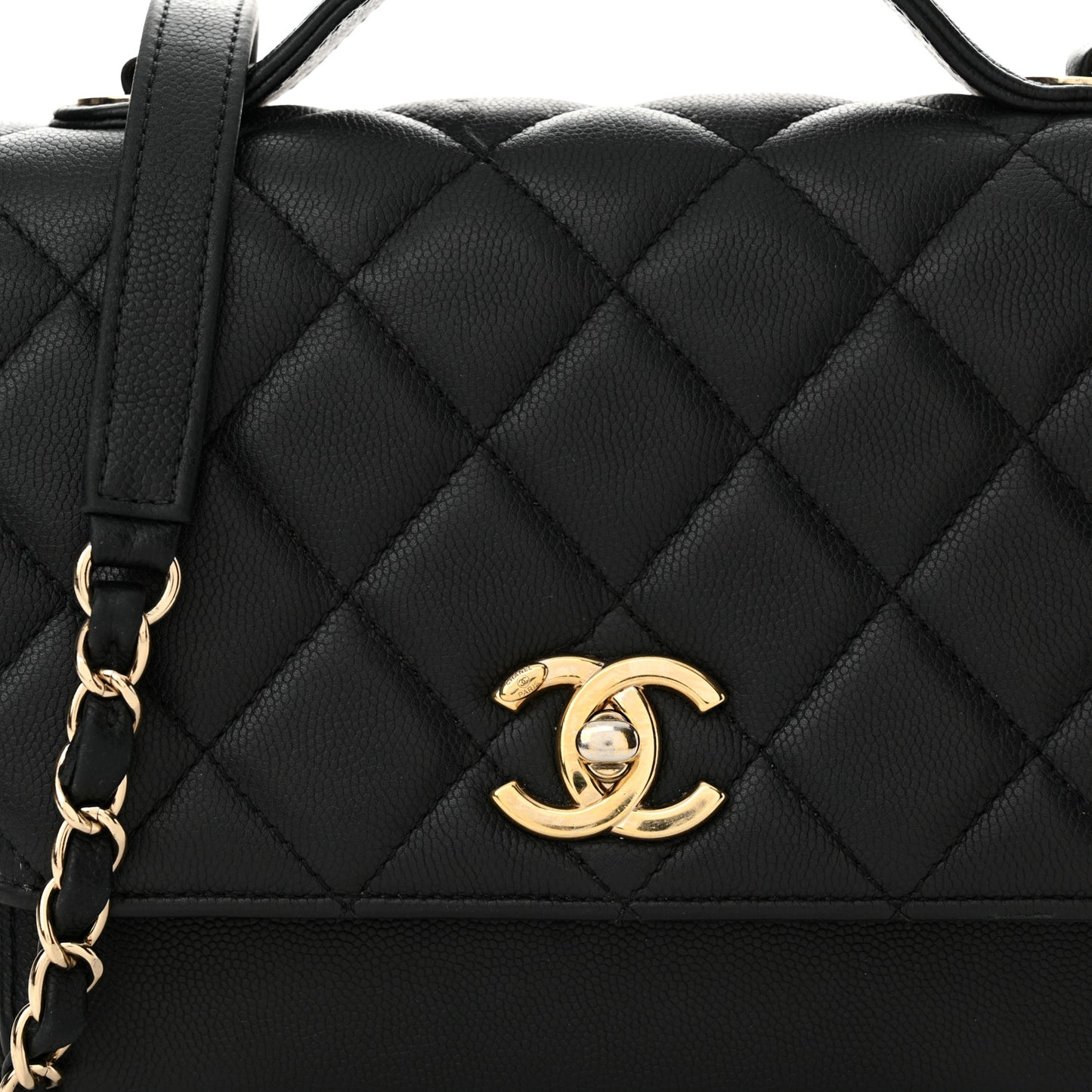 Caviar Quilted Small Business Affinity Flap Black