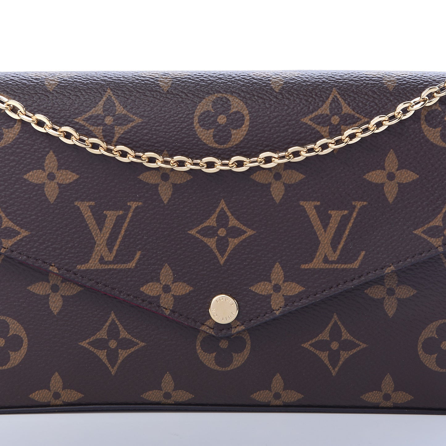 Monogram Pochette Felicie Chain Wallet Fuchsia