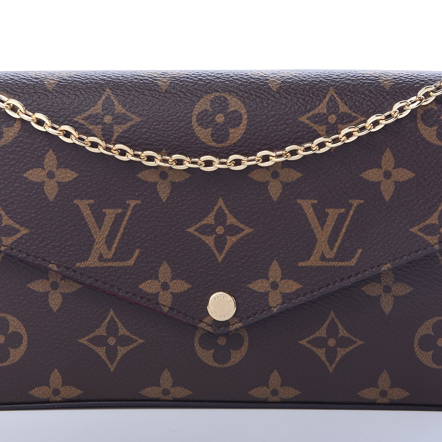 Louis Vuitton Monogram Pochette Felicie Chain Wallet Fuchsia 10 of 11