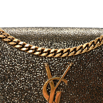 Saint Laurent Metallic Calfskin Small Classic Monogram Kate Satchel Oro 7 of 9
