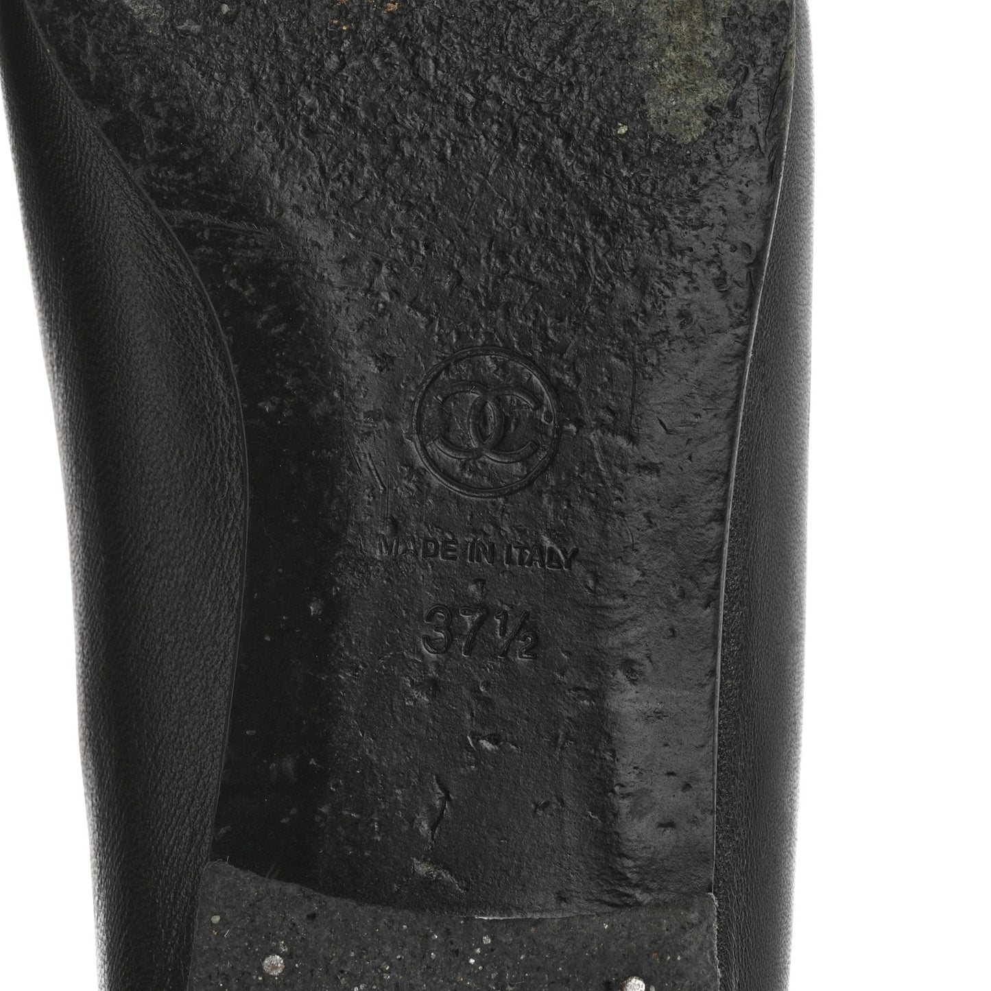 Lambskin Patent Cap Toe CC Ballerina Flats 37.5 Black
