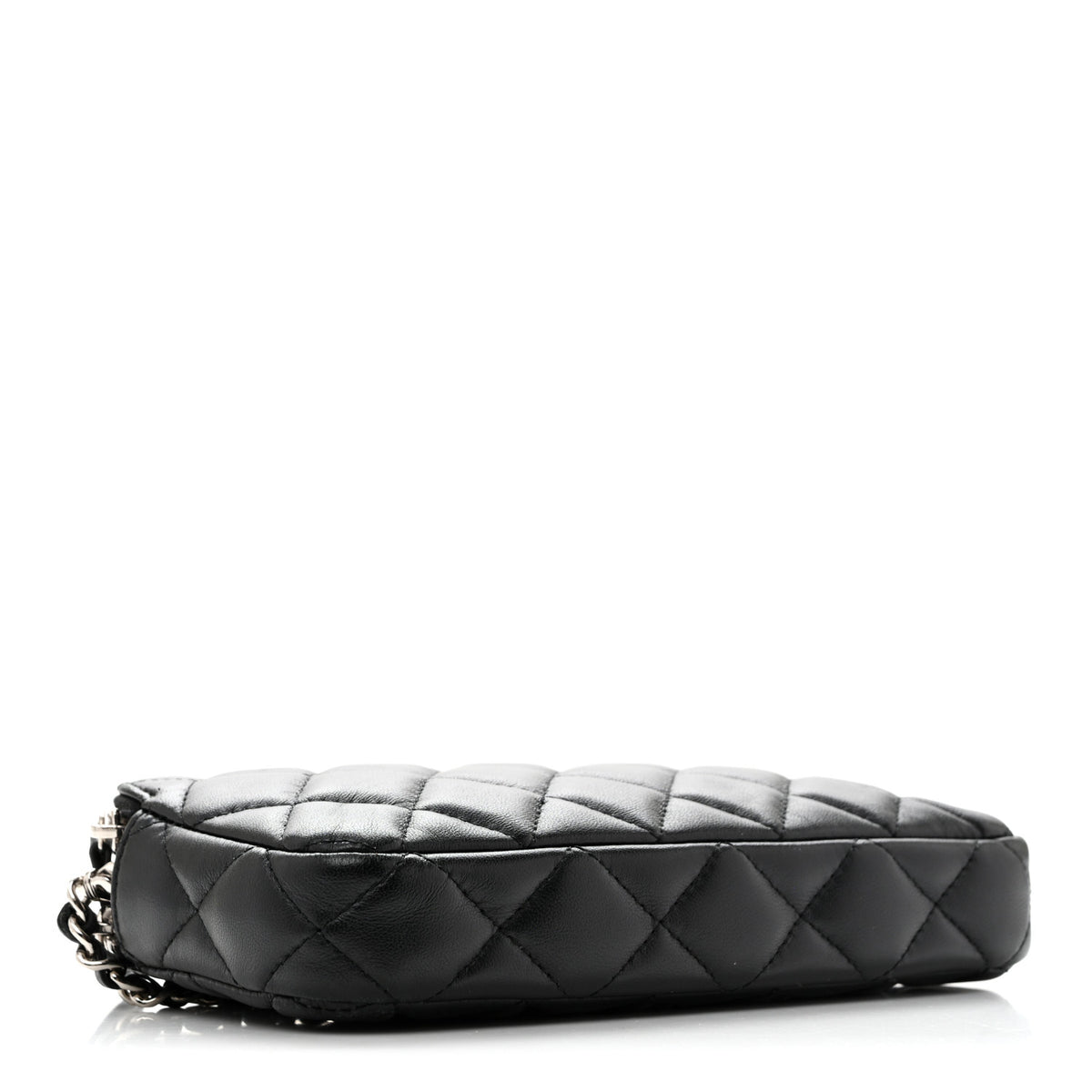 Lambskin Quilted Small Clutch With Chain Black