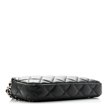Chanel Lambskin Quilted Small Clutch With Chain Black 4 of 14