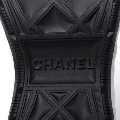 Chanel Velvet Calfskin Mixed Fibers CC Sneakers 38 Ivory Black 9 of 12
