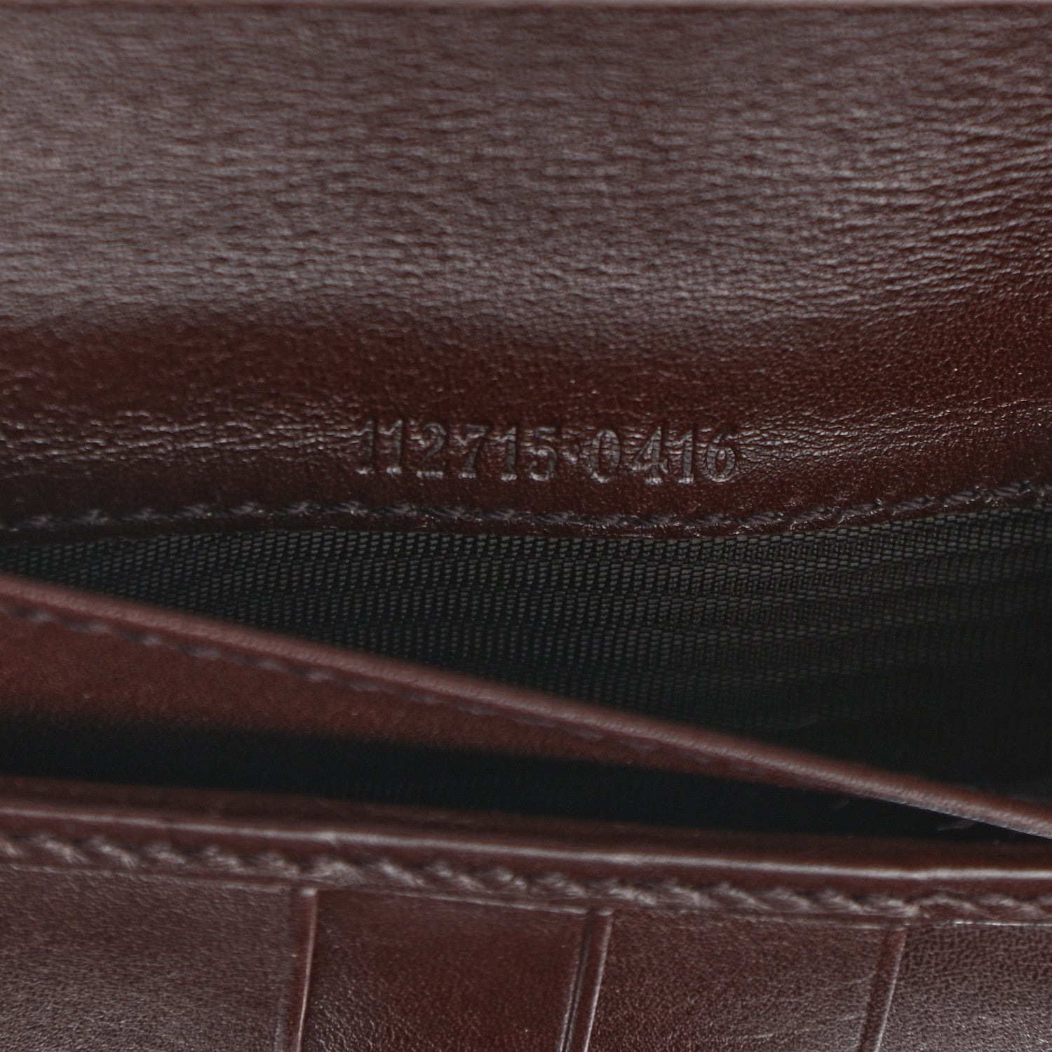 Gucci Guccissima Margaux Calfskin Metal Bar Continental Flap Wallet Chocolate 8 of 11