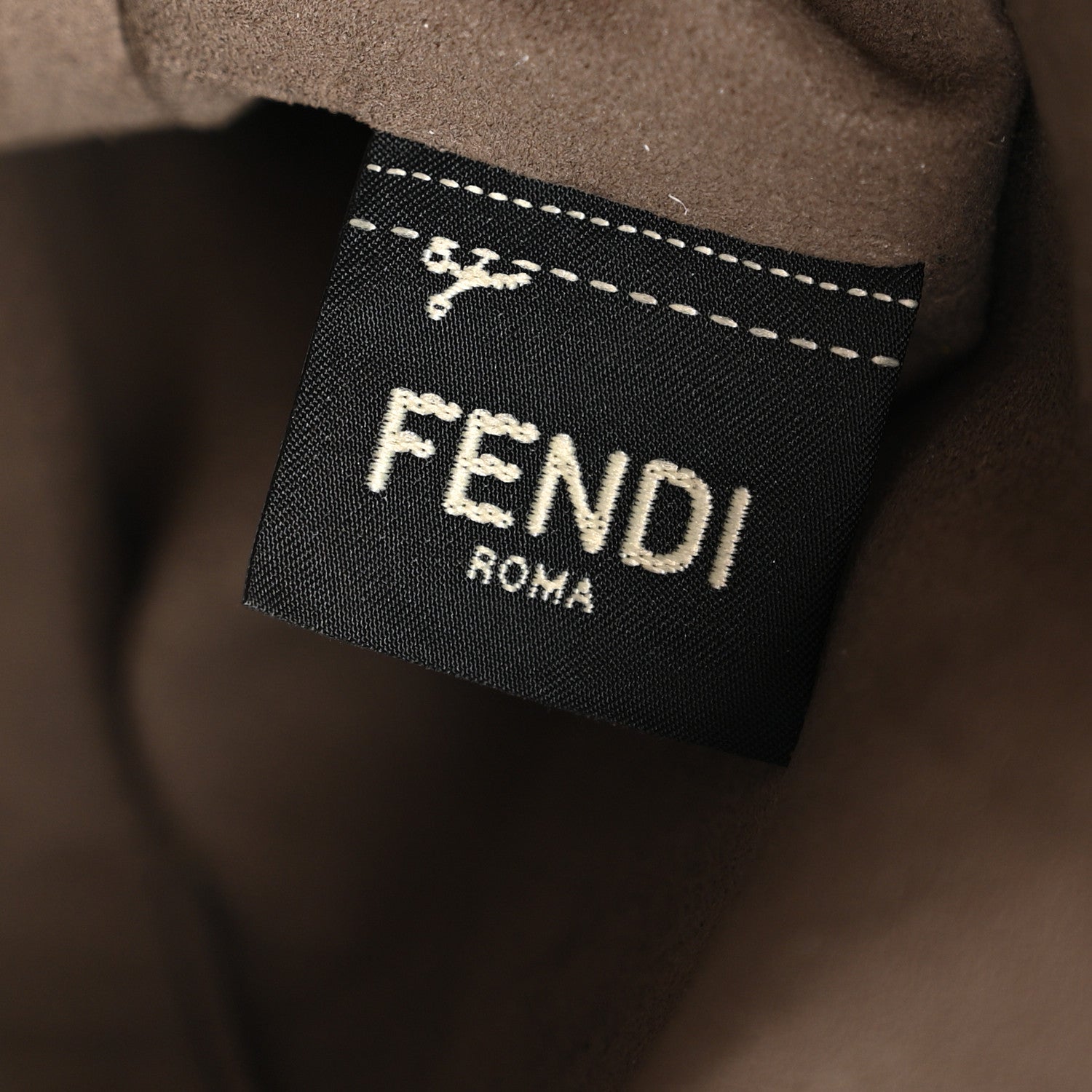 Fendi Glazed Fabric Vitello Grace F is Fendi FF 1974 Stamp Patch Grande Mon Tresor Bucket Bag Mogano Panna Iris 6 of 14
