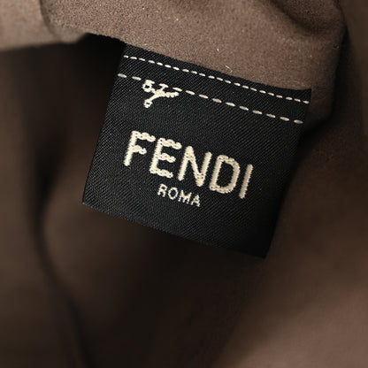 Fendi Glazed Fabric Vitello Grace F is Fendi FF 1974 Stamp Patch Grande Mon Tresor Bucket Bag Mogano Panna Iris 6 of 14