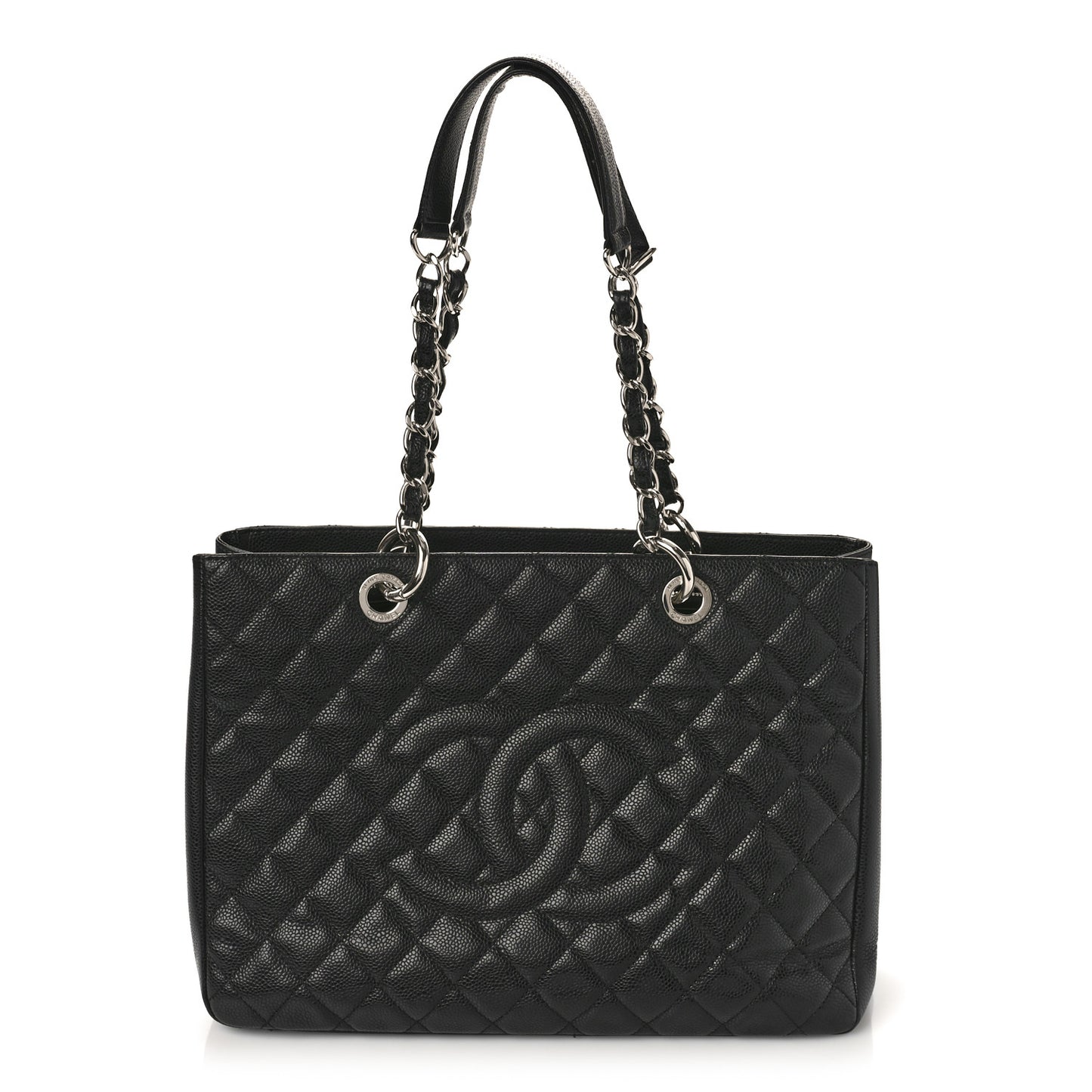Caviar Quilted Grand Shopping Tote GST Black